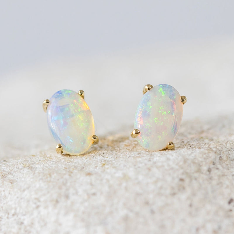 gold crystal opal earrings