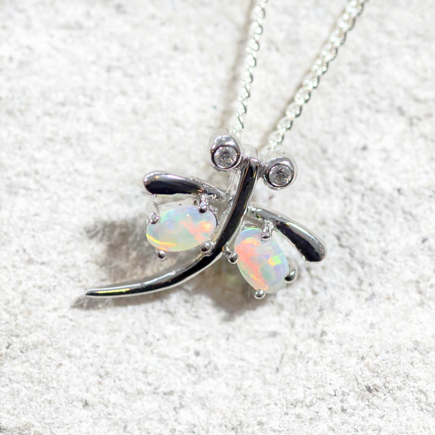 dragonfly opal pendant