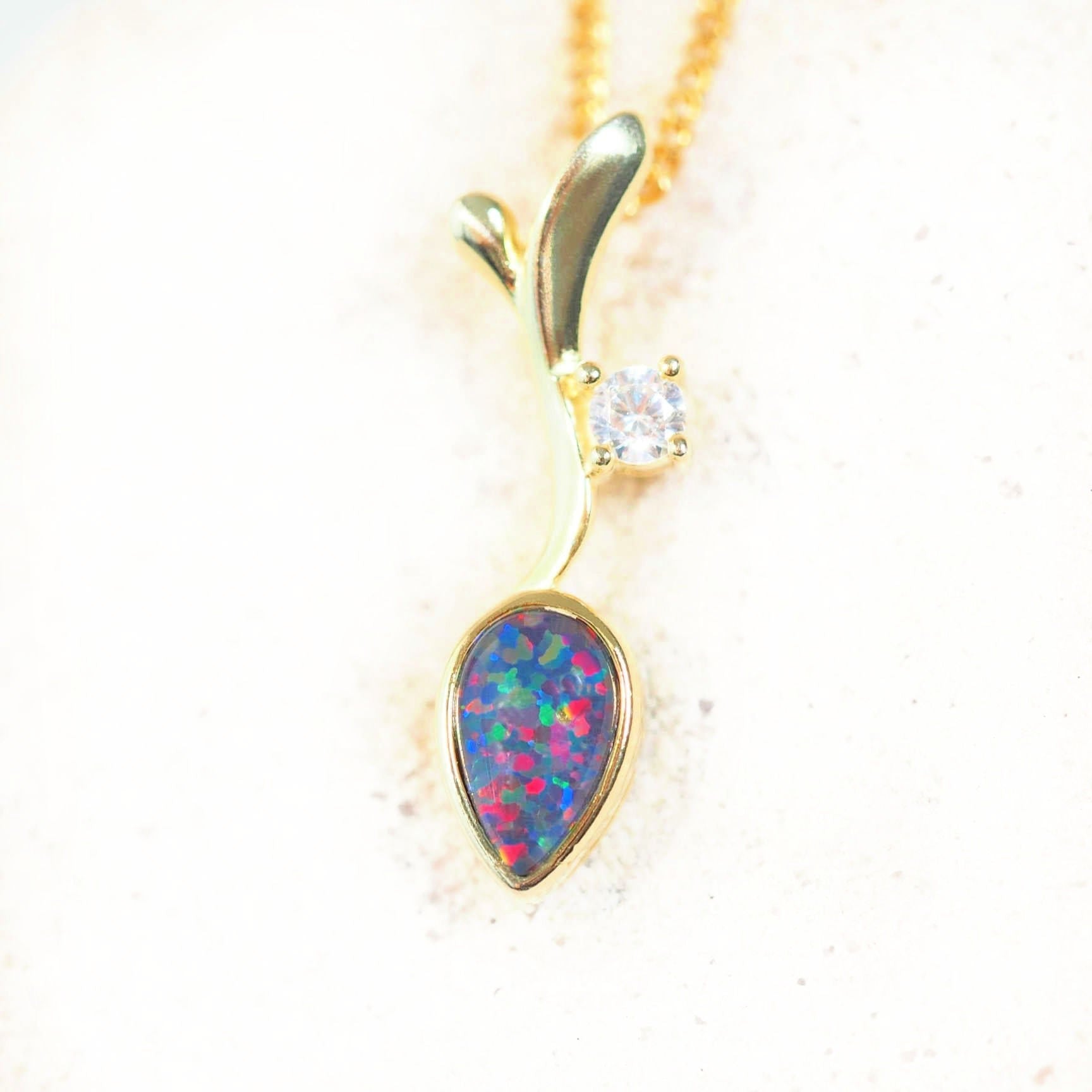'Eden' Triplet Opal Pendant Gold Plated Silver
