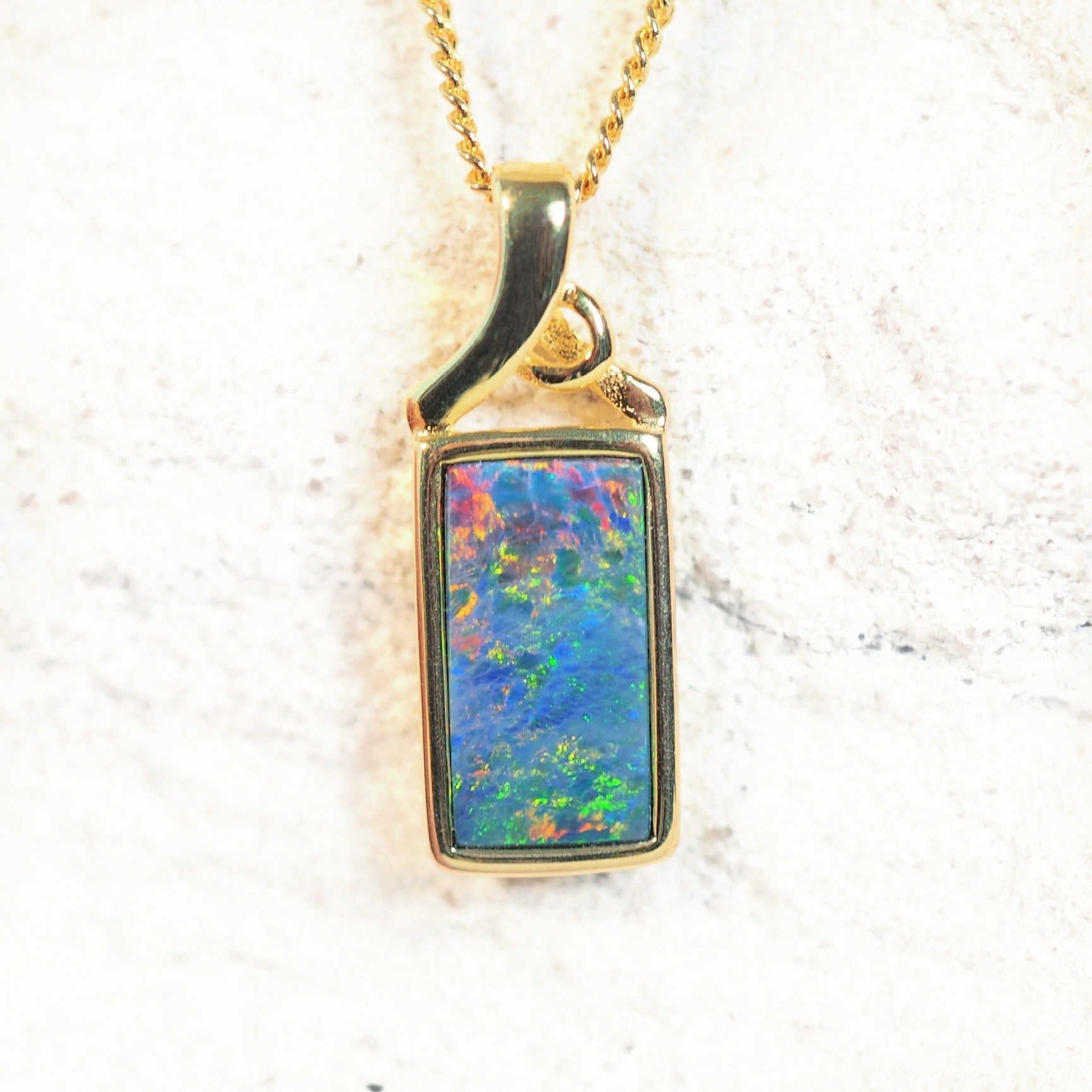 colourful doublet opal necklace pendant
