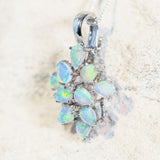 crystal opal white gold pendant