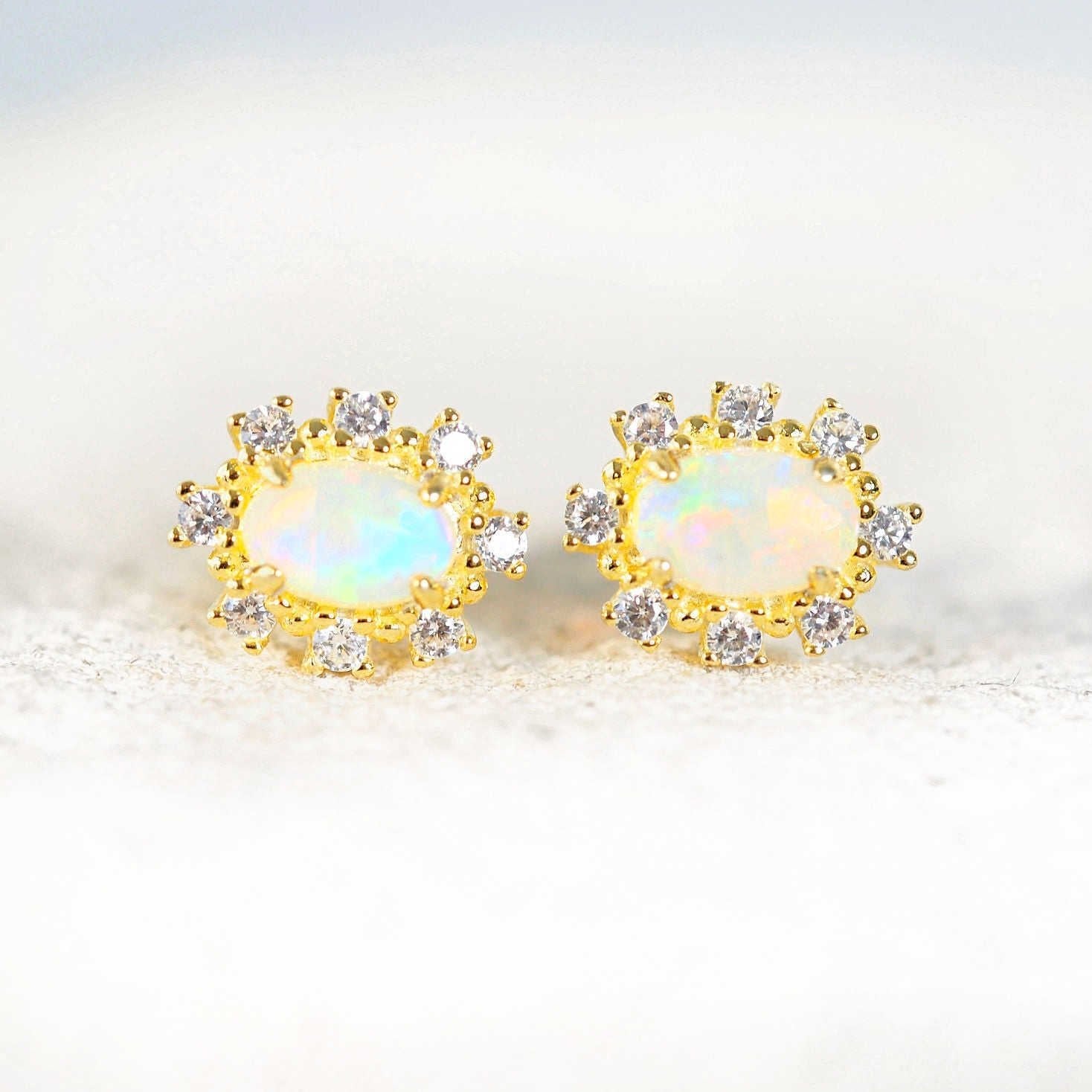 colourful crystal opal earrings