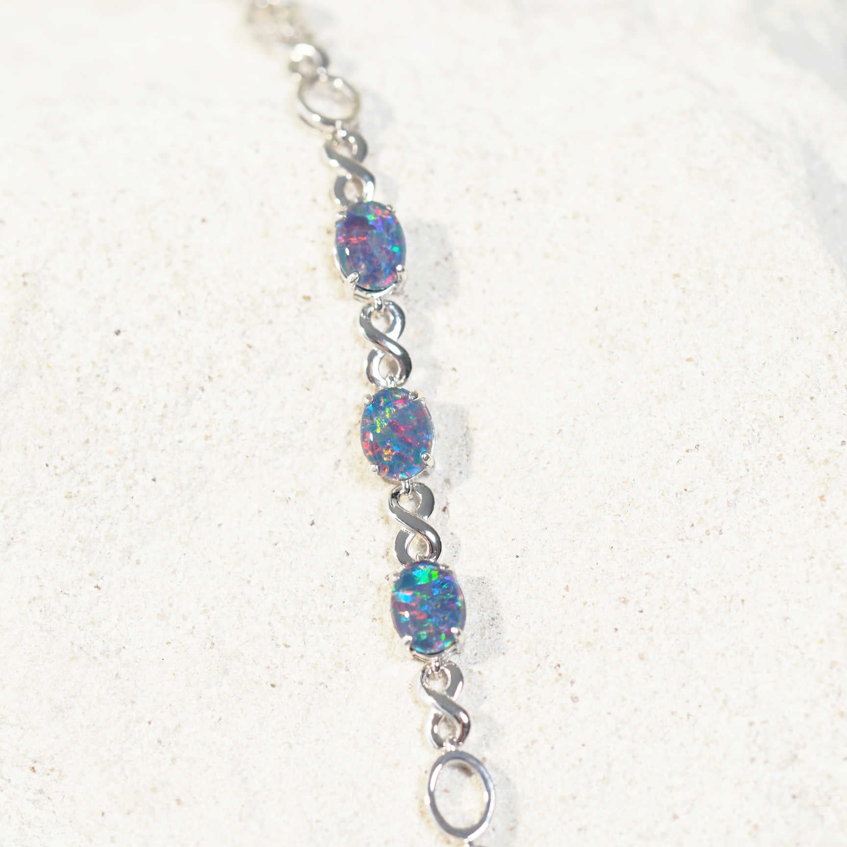 opal bracelet in silver