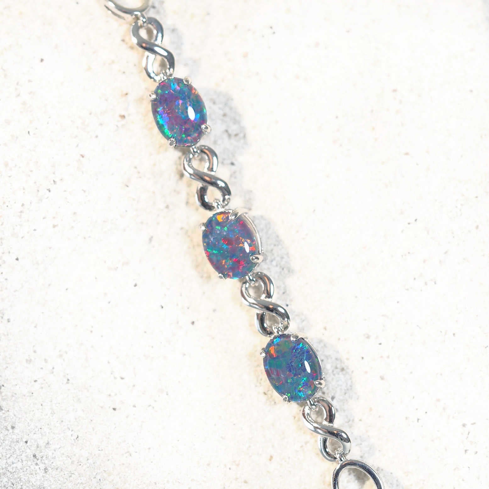 opal bracelet in silver