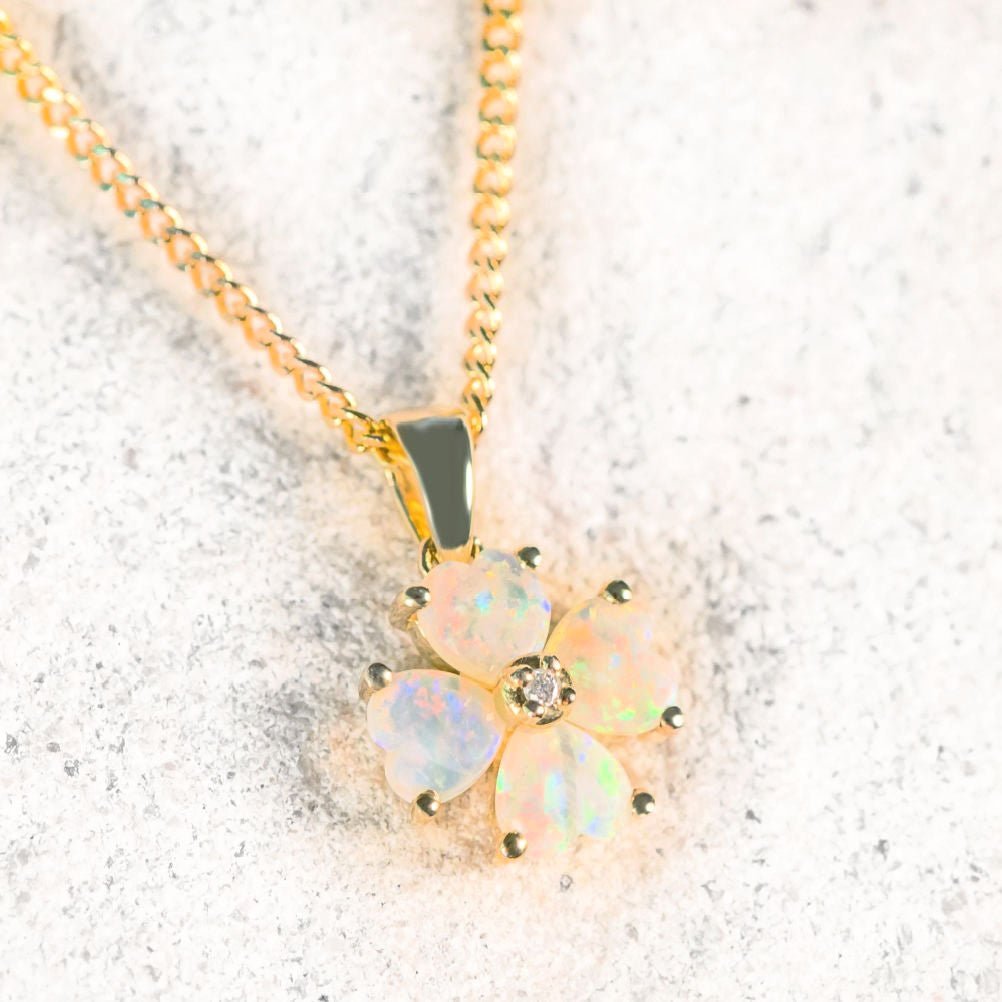 crystal opal gold pendant