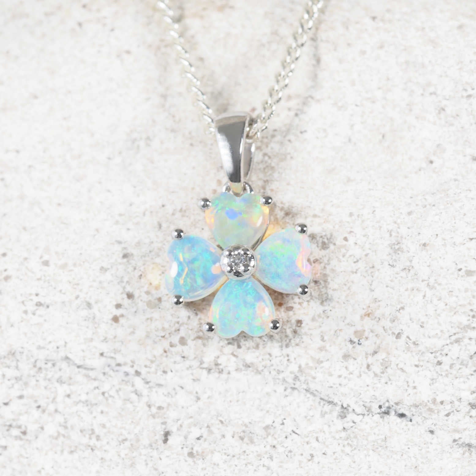 blue and green crystal heart pendant