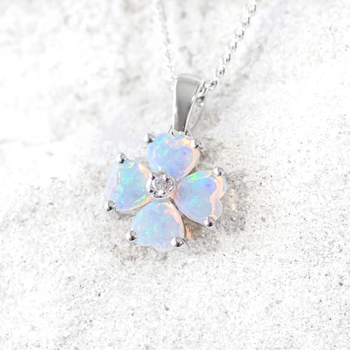 blue crystal opal pendant