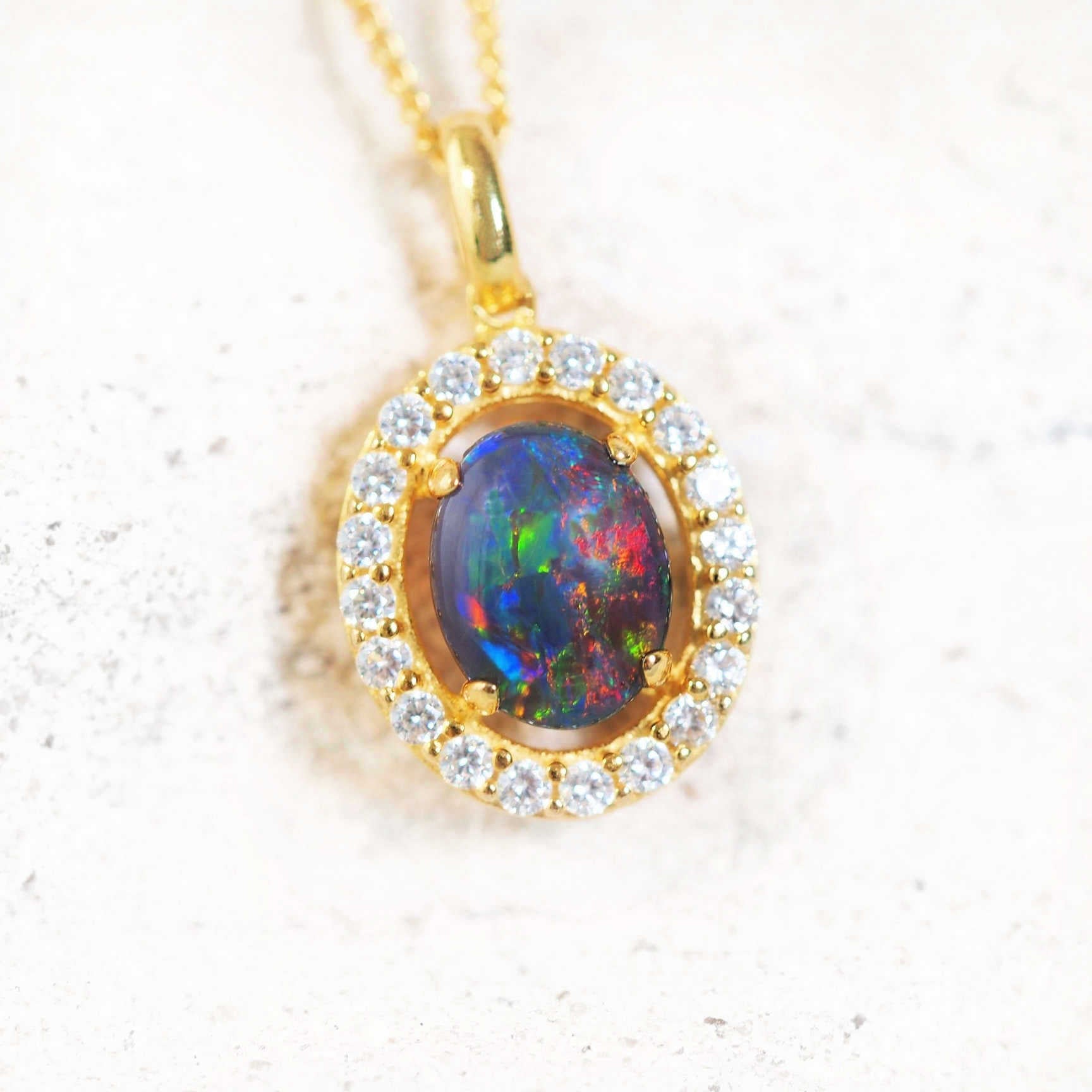 colourful triplet pendant in gold plates silver