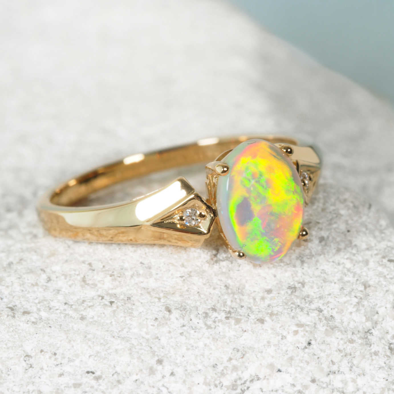 'Hera' Crystal Opal Ring 14ct Gold
