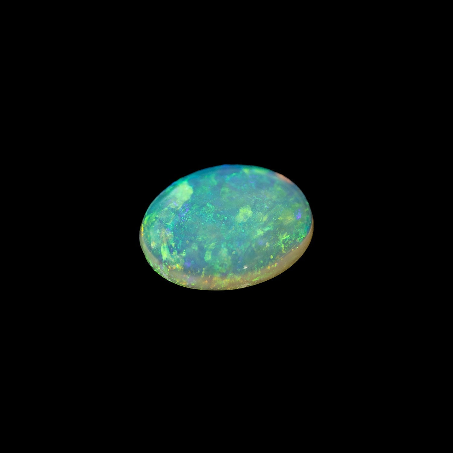 Ethically sourced crystal opal gemstone with transparent body and bright play-of-colour