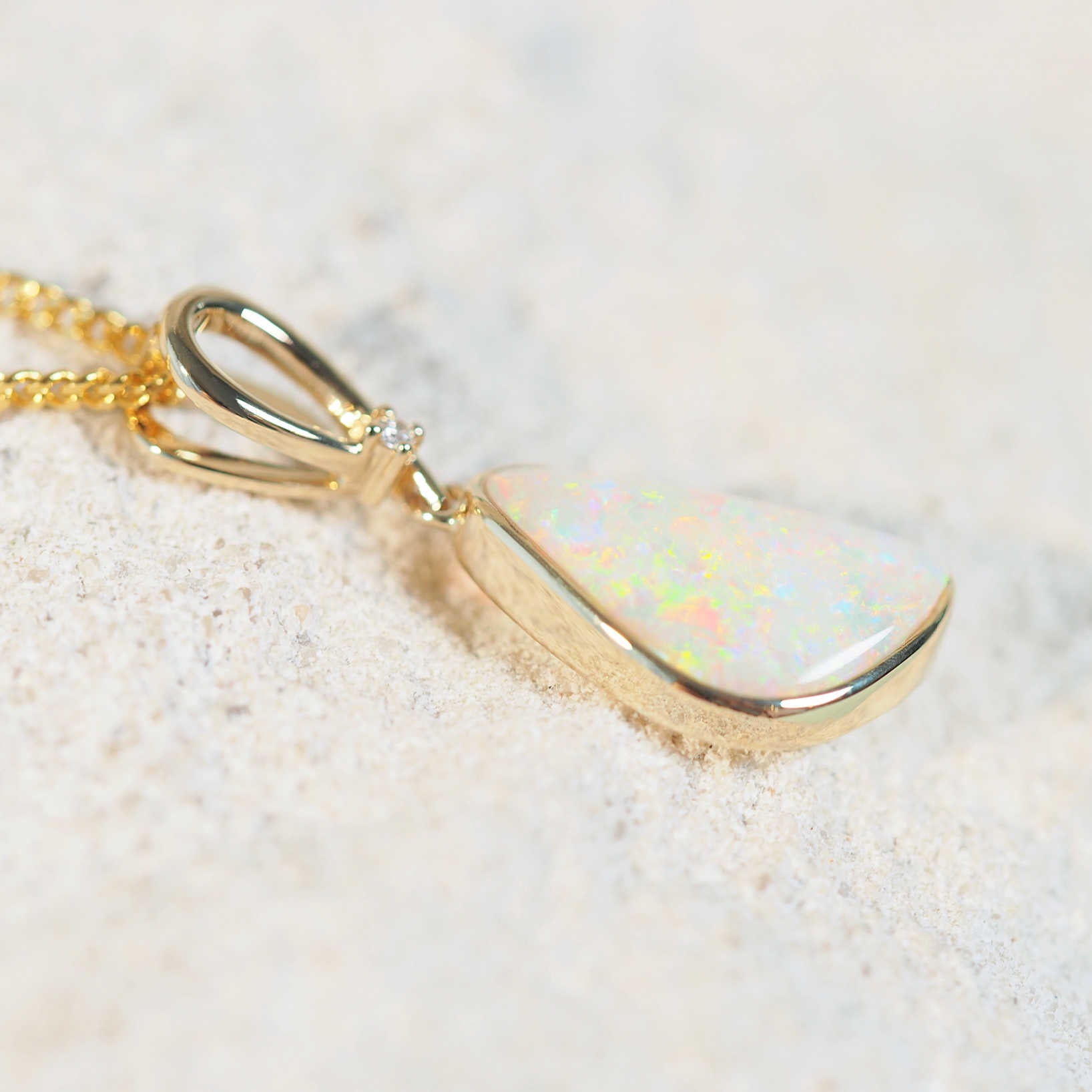 opal and diamond pendant