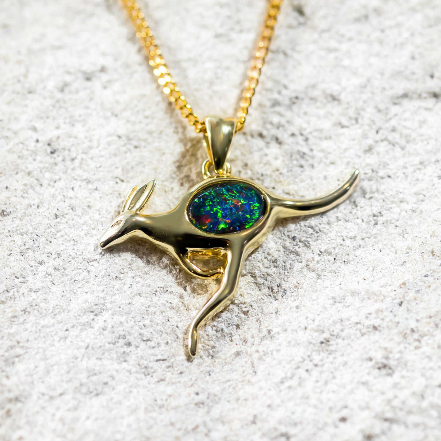 kangaroo opal necklace set with a beautiful australian opal