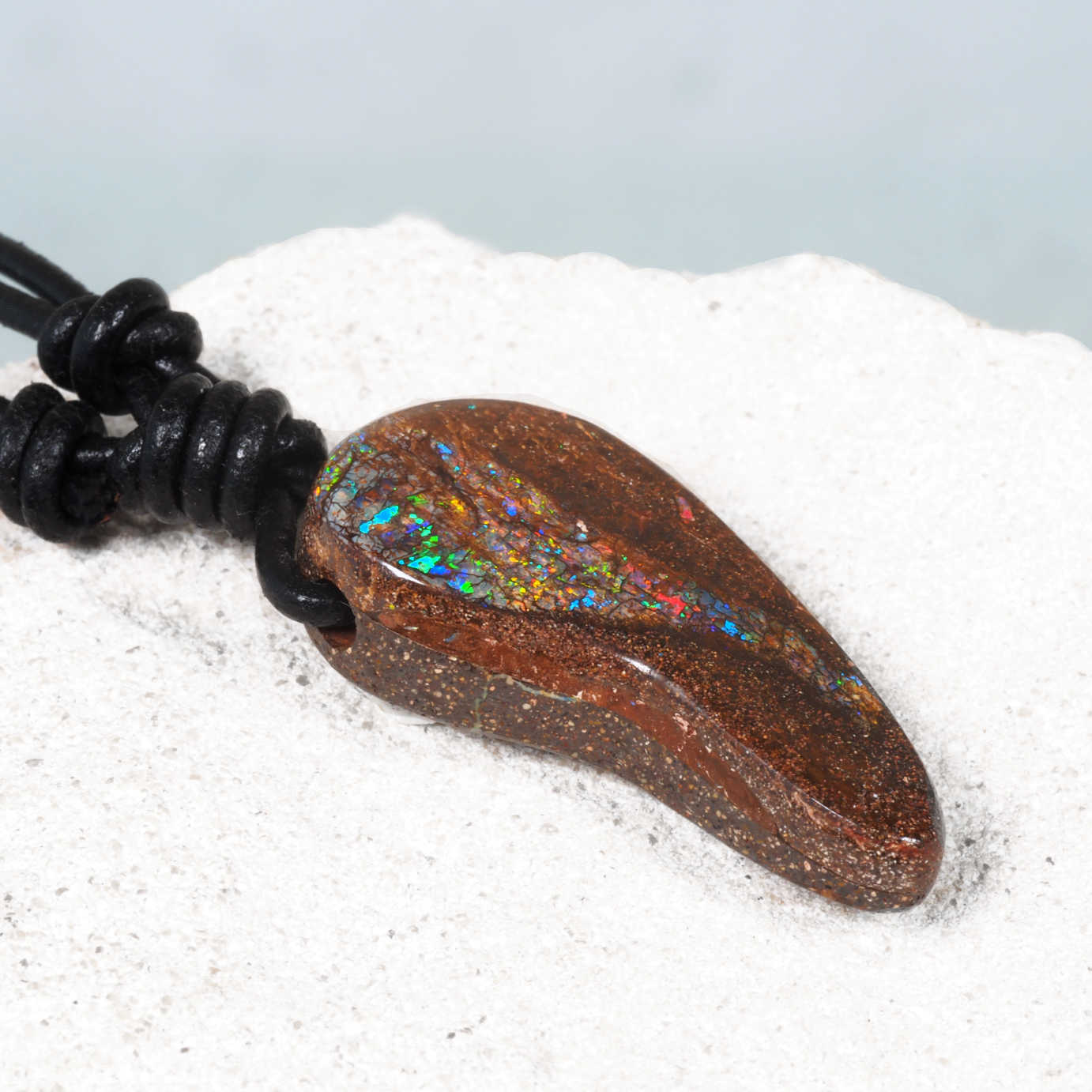 Solid Queensland opal pendant Winton opal jewellery