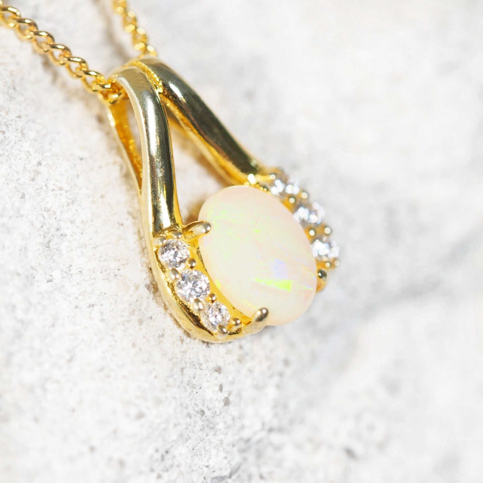 colourful opal pendant
