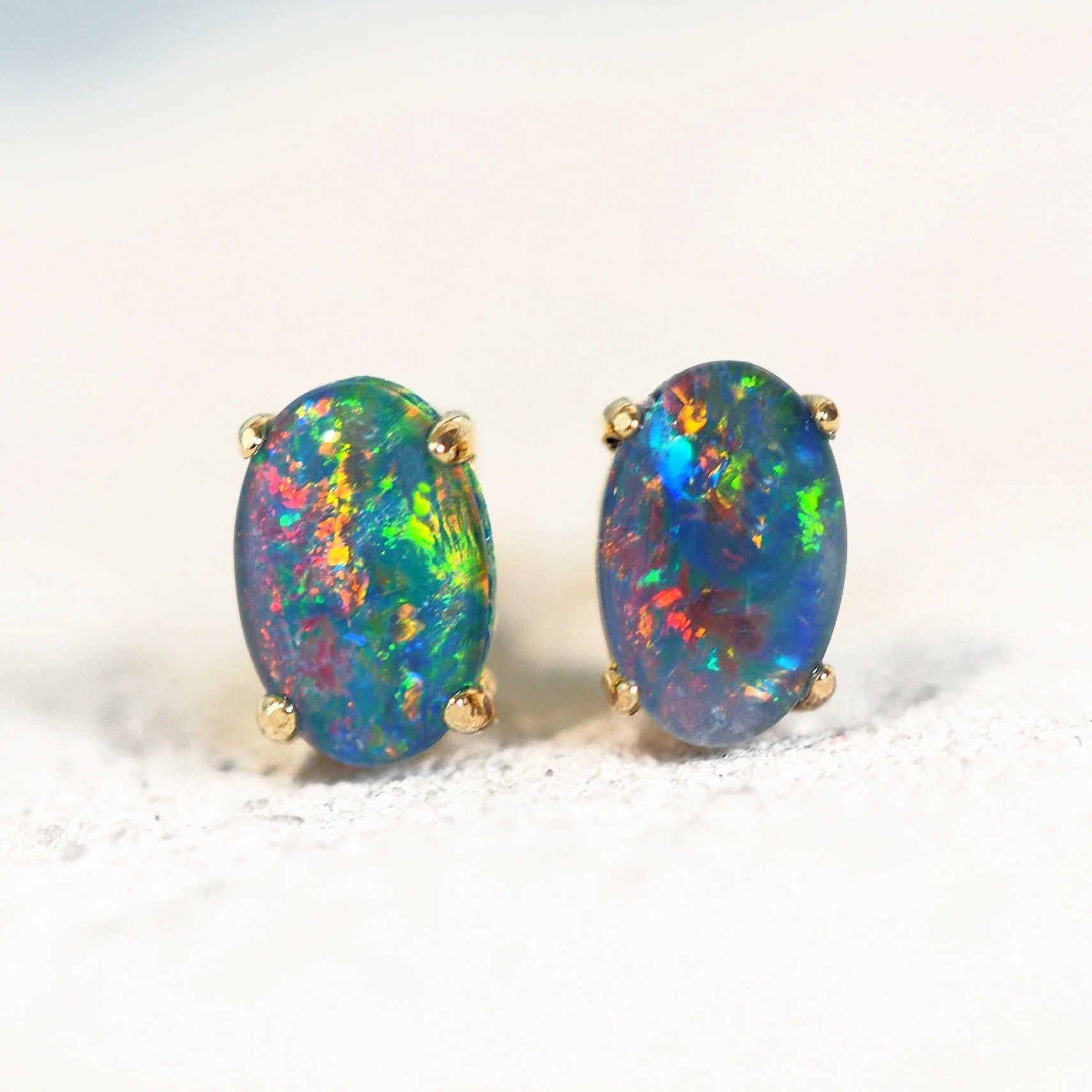 colourful australian opal earrings 