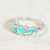 'Riona' 14ct White Gold Crystal Opal Ring