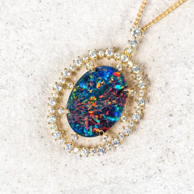 australian opal necklace with crystals