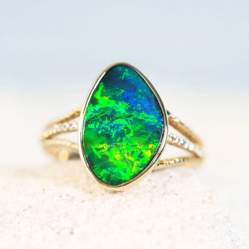 'Tiera' 14ct Gold Doublet Opal Ring