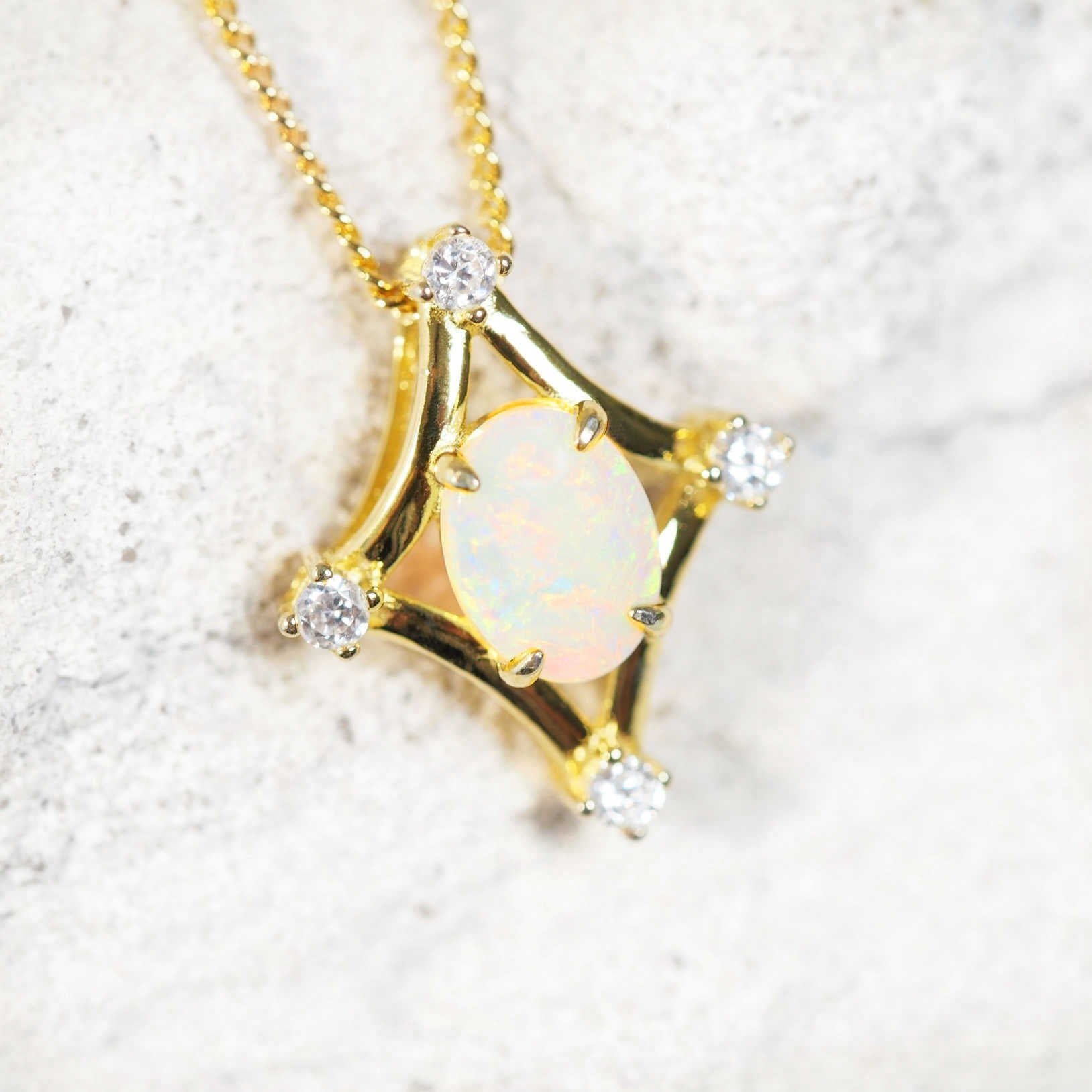 multi-colour opal pendant