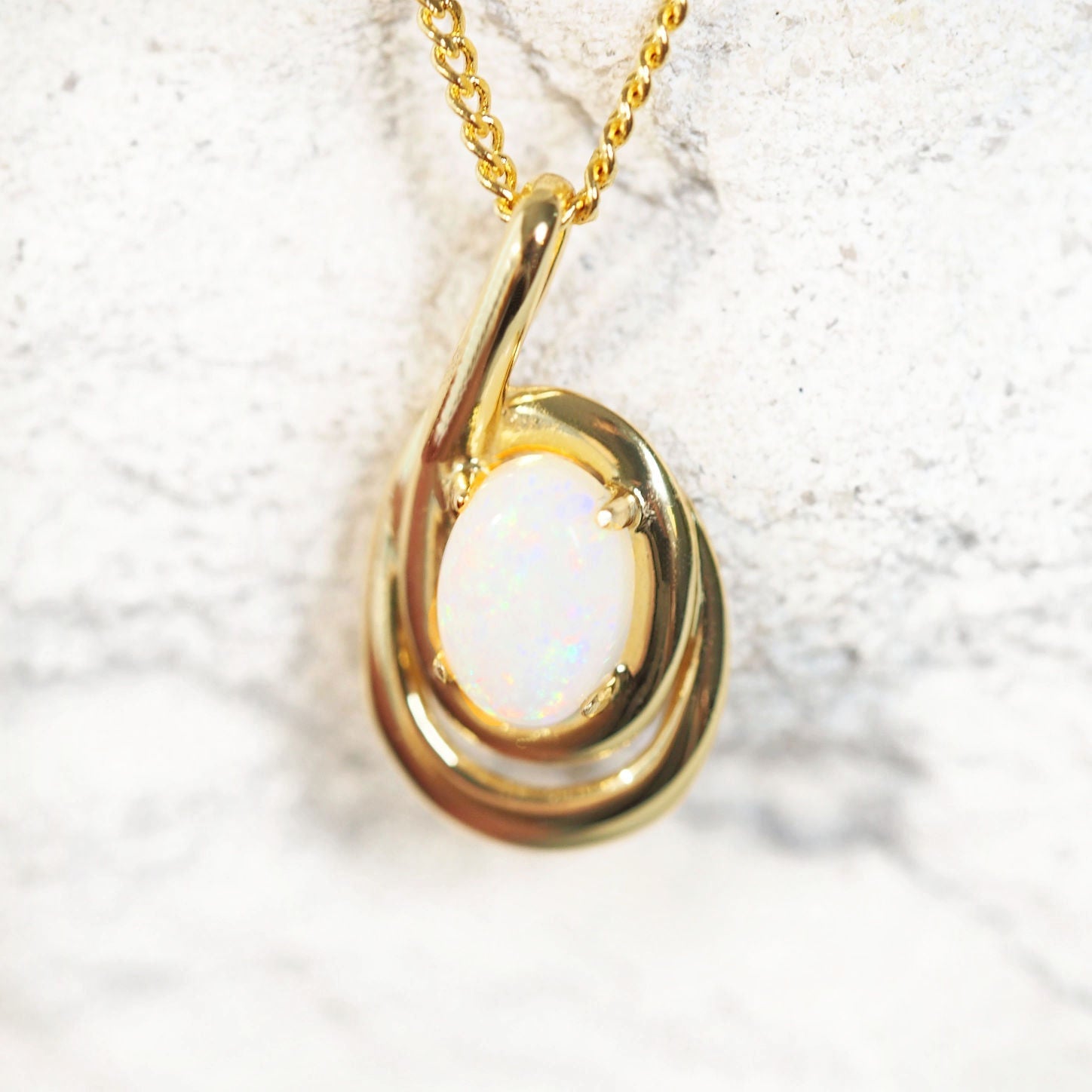 white opal pendant