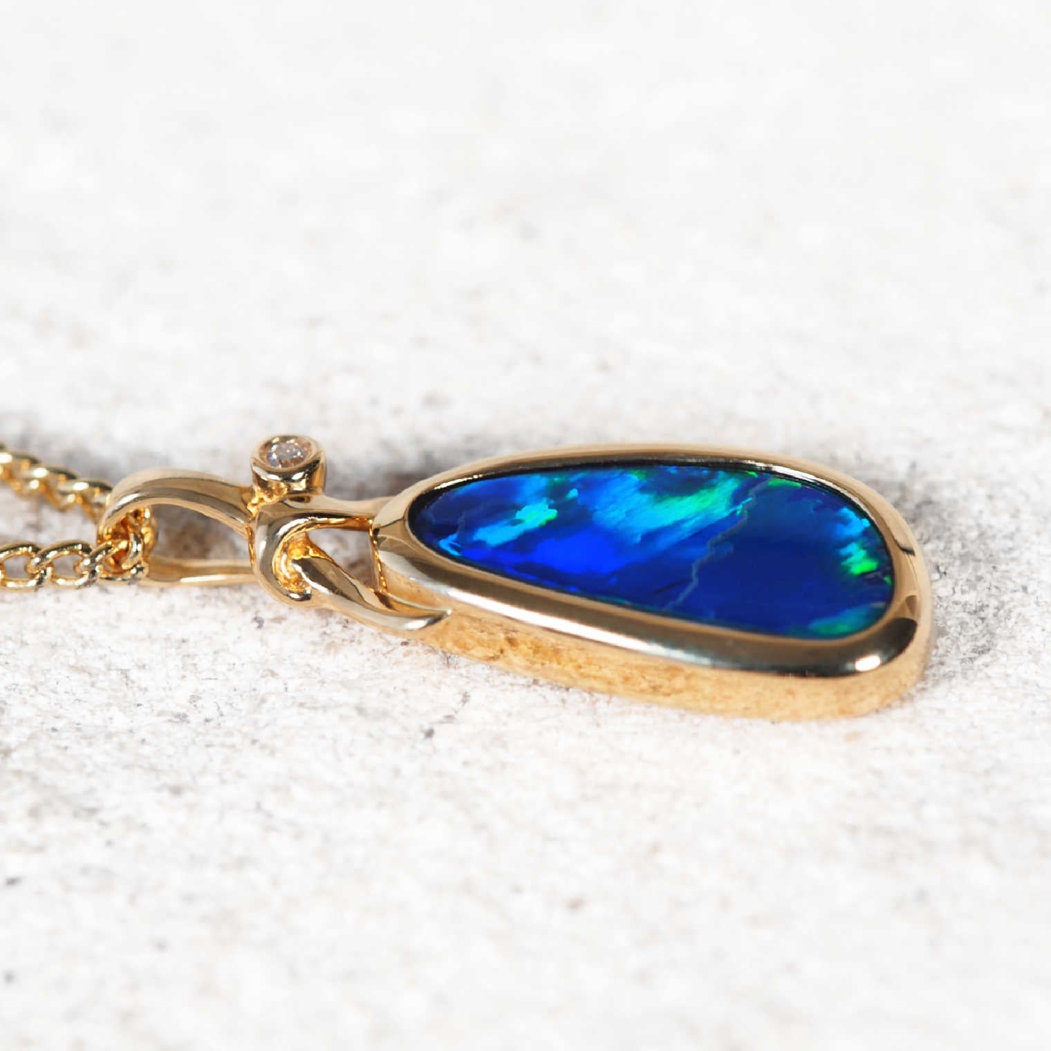 'Vivica' Doublet Opal Pendant 14ct Gold