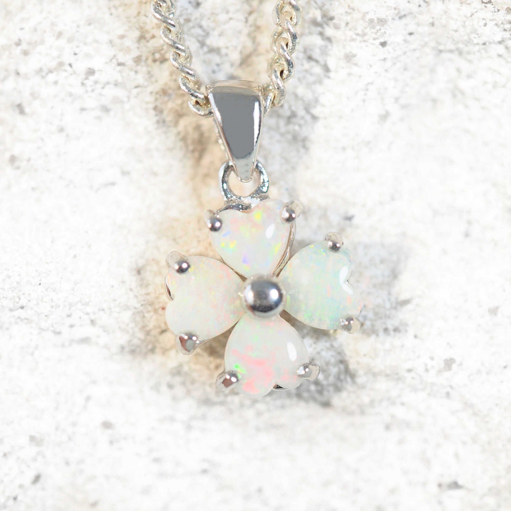 colourful opal pendant