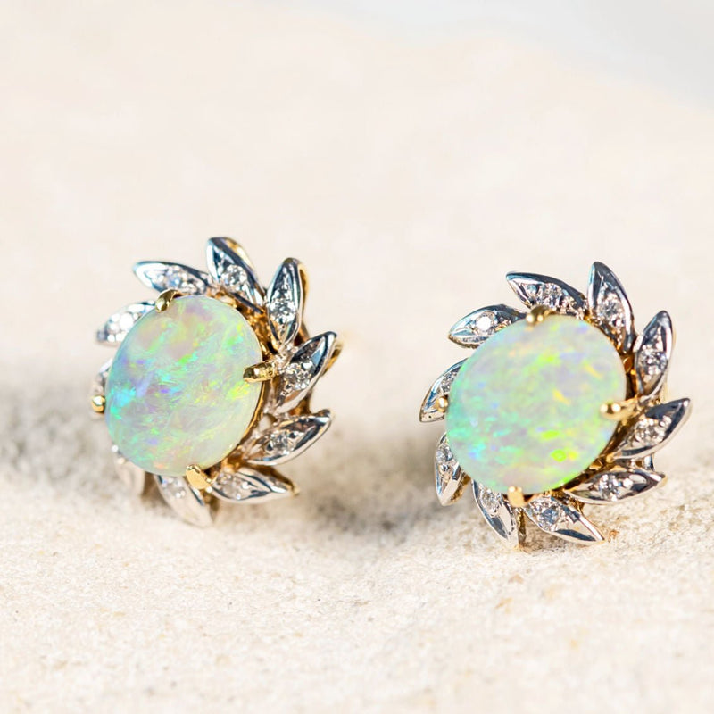 Opal Diamond Earrings