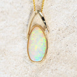 crystal opal gold pendant with diamond
