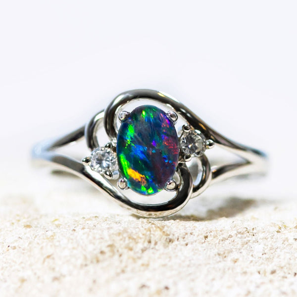 Sterling silver and clearance opal ring