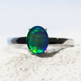 'Alina' Silver Australian Triplet Opal Ring - Black Star Opal