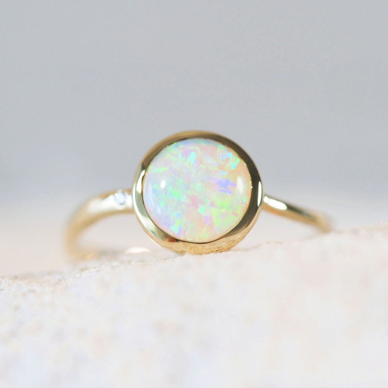 crystal opal gold ring 