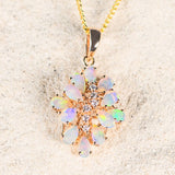multi-colour crystal opal yellow gold pendant