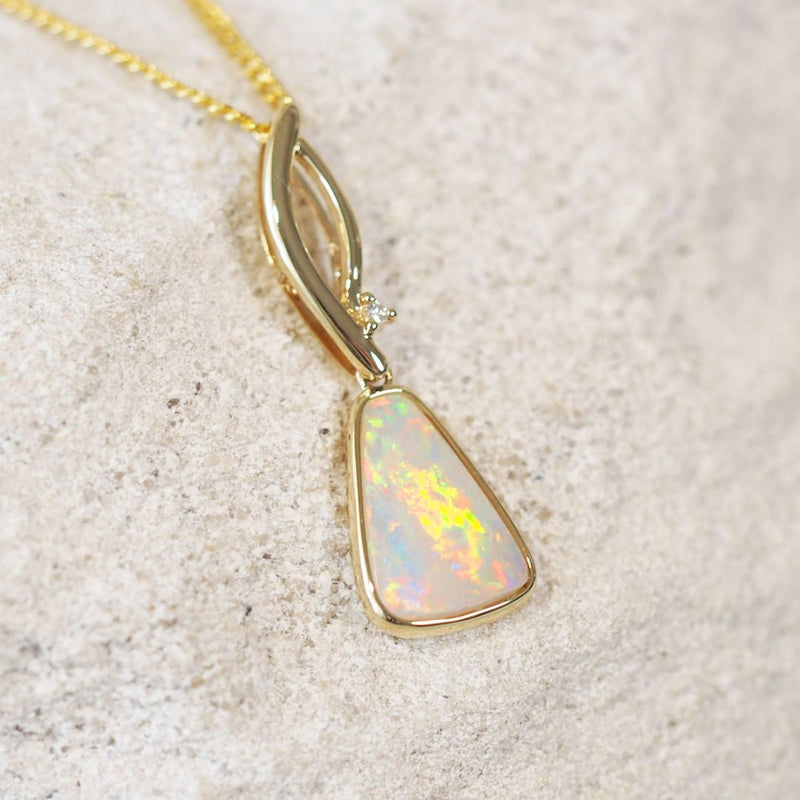 multi-coloured south australian crystal opal pendant