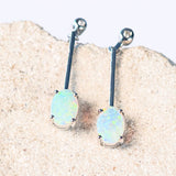 oval crystal opal earrings