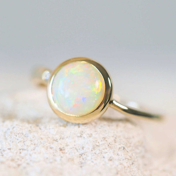 colourful gold crystal opal ring