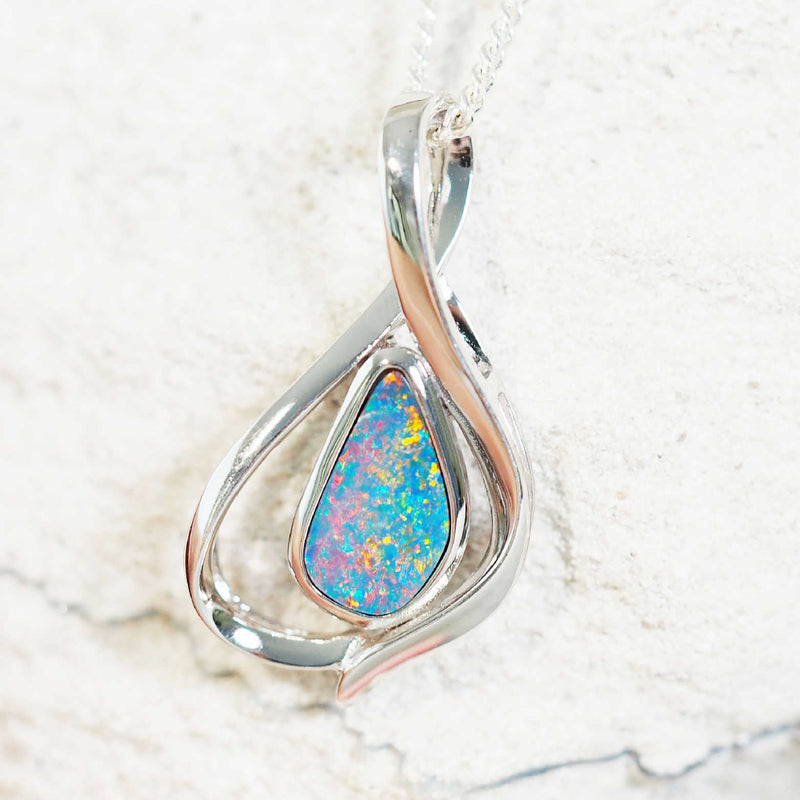 'Ariel Dream' Silver Doublet Opal Pendant