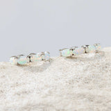 'Arielle' White Gold Australian Crystal Opal Earrings - Black Star Opal