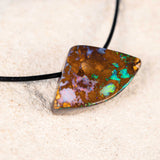 beautiful colourful queensland boulder opal pendant