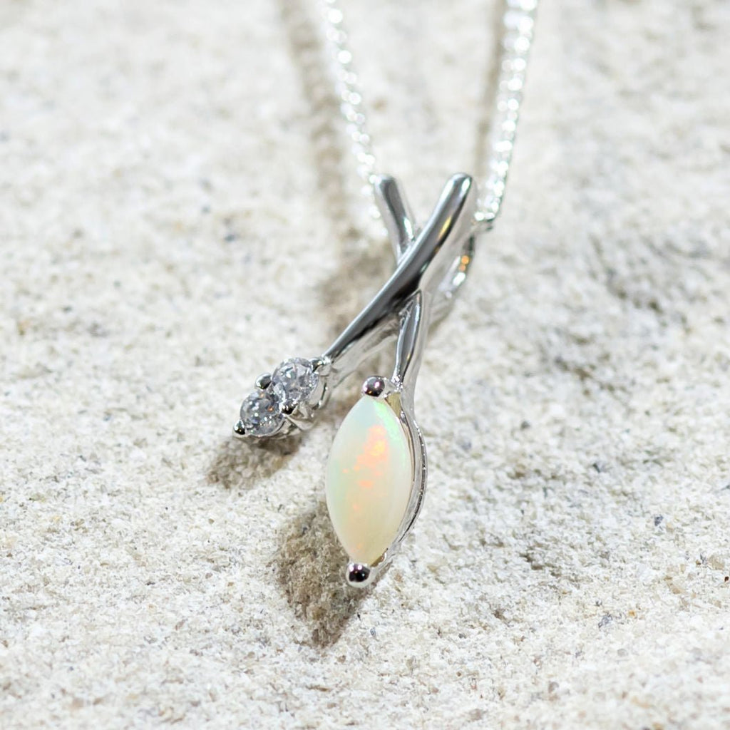 Pear Czelline Opal Ball Chain Necklace - Von Treskow