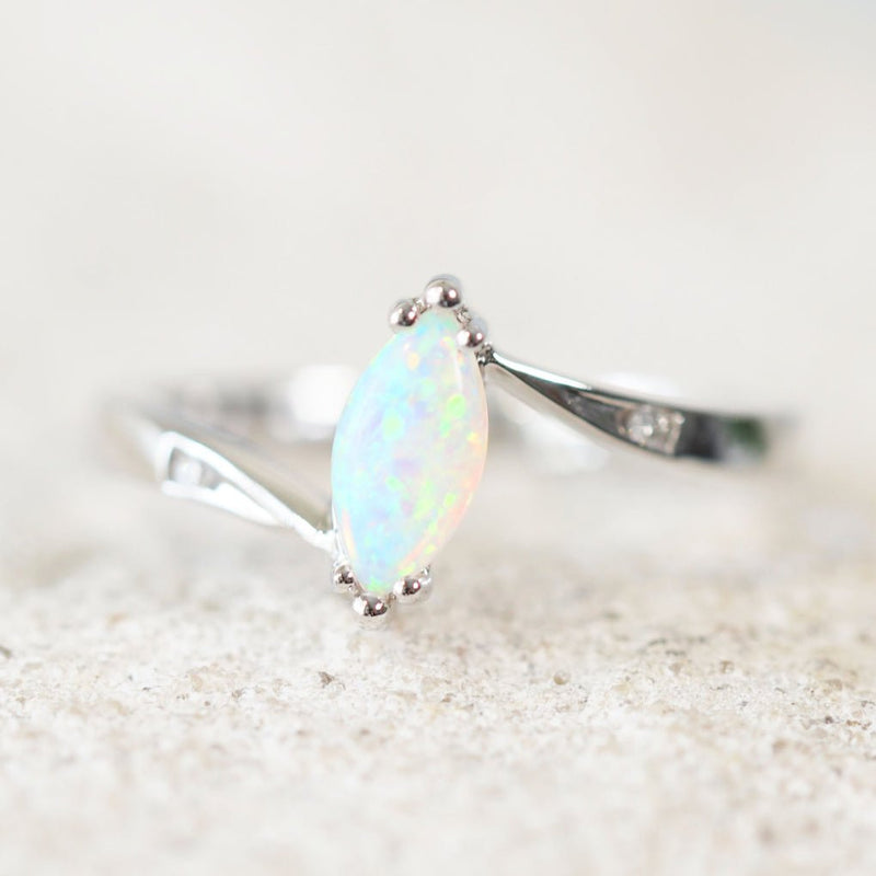 Opal Ring - Oval Cut Pearl White Opal Ring - 925 Sterling Silver Ring – The  Opal Dealer