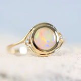 gold lightning ridge opal ring