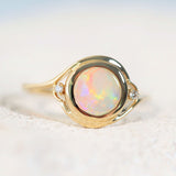 colourful lightning ridge crystal opal gold ring