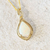 colourful white opal gold pendant