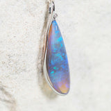 australian crystal opal white gold necklace