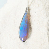 blue and green lightning ridge opal necklace