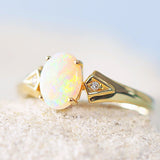 colourful crystal opal ring set in 14ct yellow gold 'charlotte'