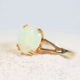 multi-colour australian opal gold ring 