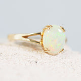 australian crystal opal ring in gold
