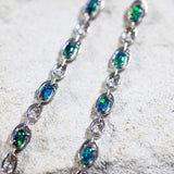 'Classic Link' Silver Australian Triplet Opal Bracelet - Black Star Opal