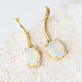 'Daria' Gold Australian Crystal Opal Earrings - Black Star Opal